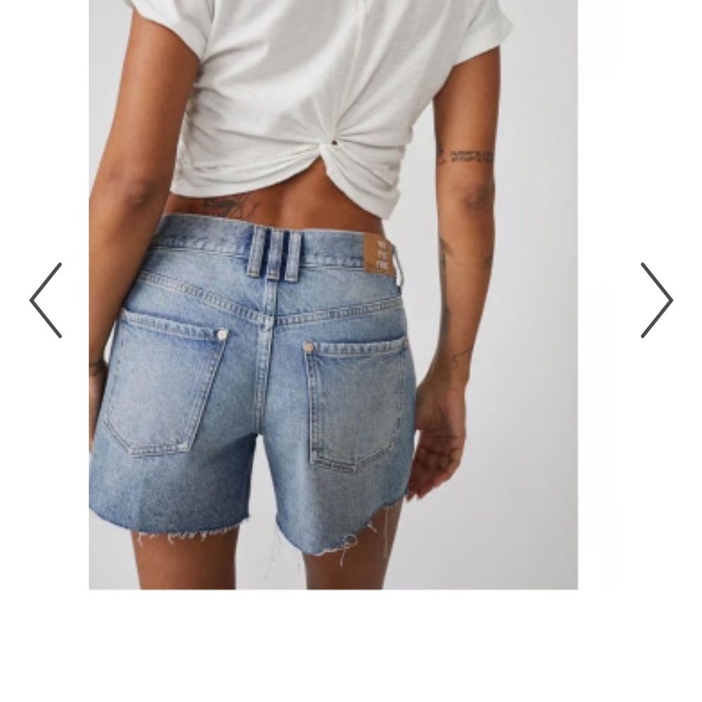 NWT Free People We the Free Ivy Mid rise denim shorts 27 raw hem button fly - Picture 9 of 11